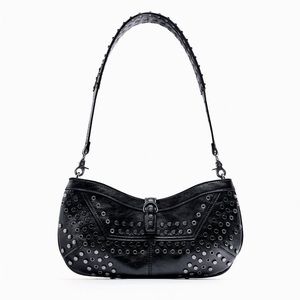 Zara Black Studded Shoulder Bag